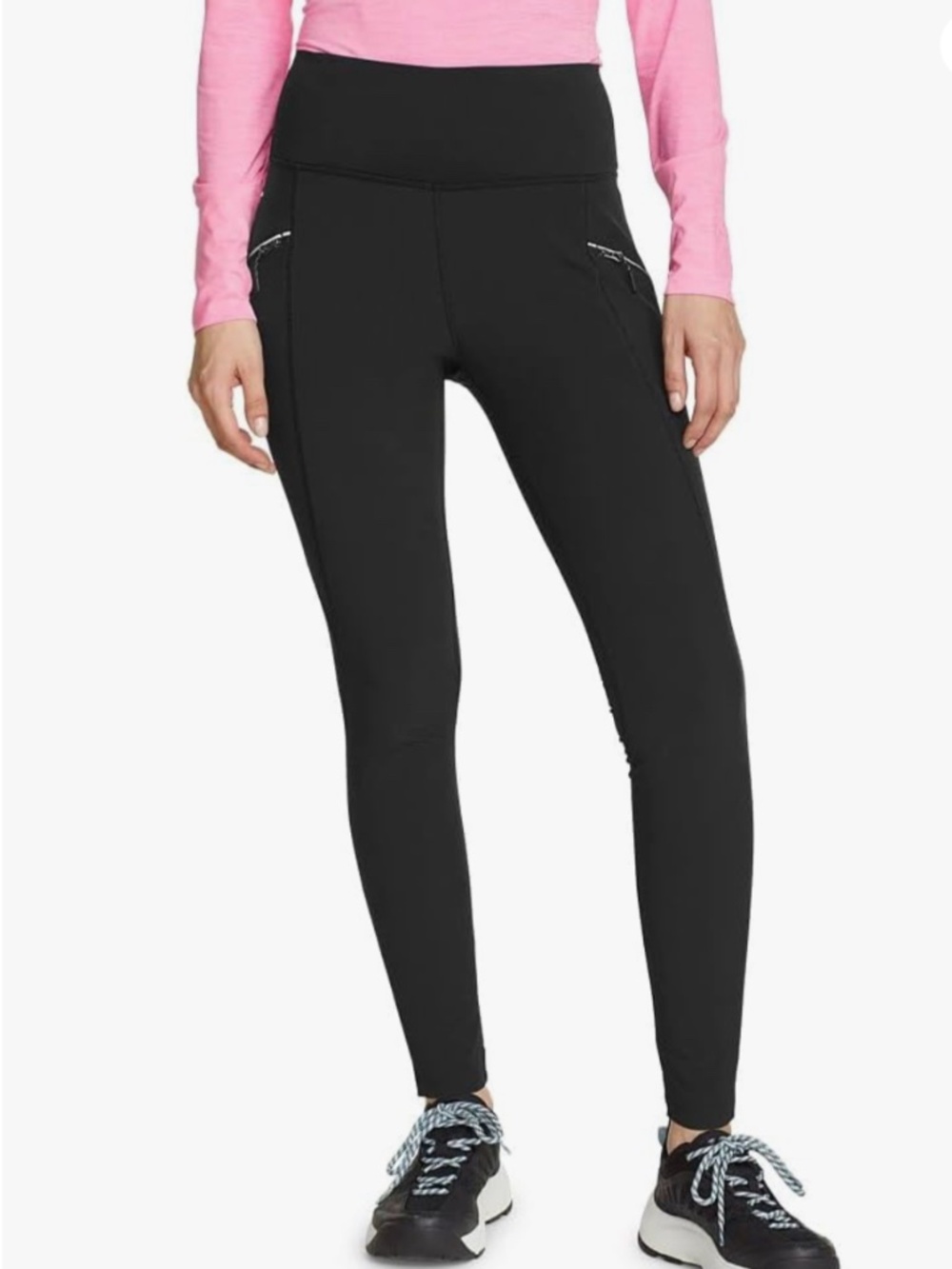 Eddie Bauer Women's Crossover Hybrid Tights Leggings Medium Black NWT